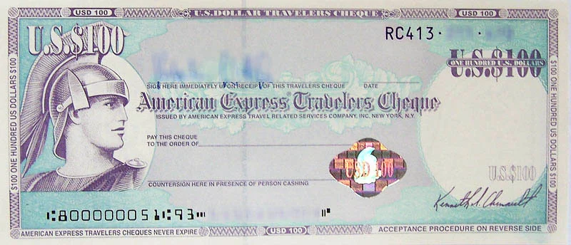 Compra de cheques de viajero American Express